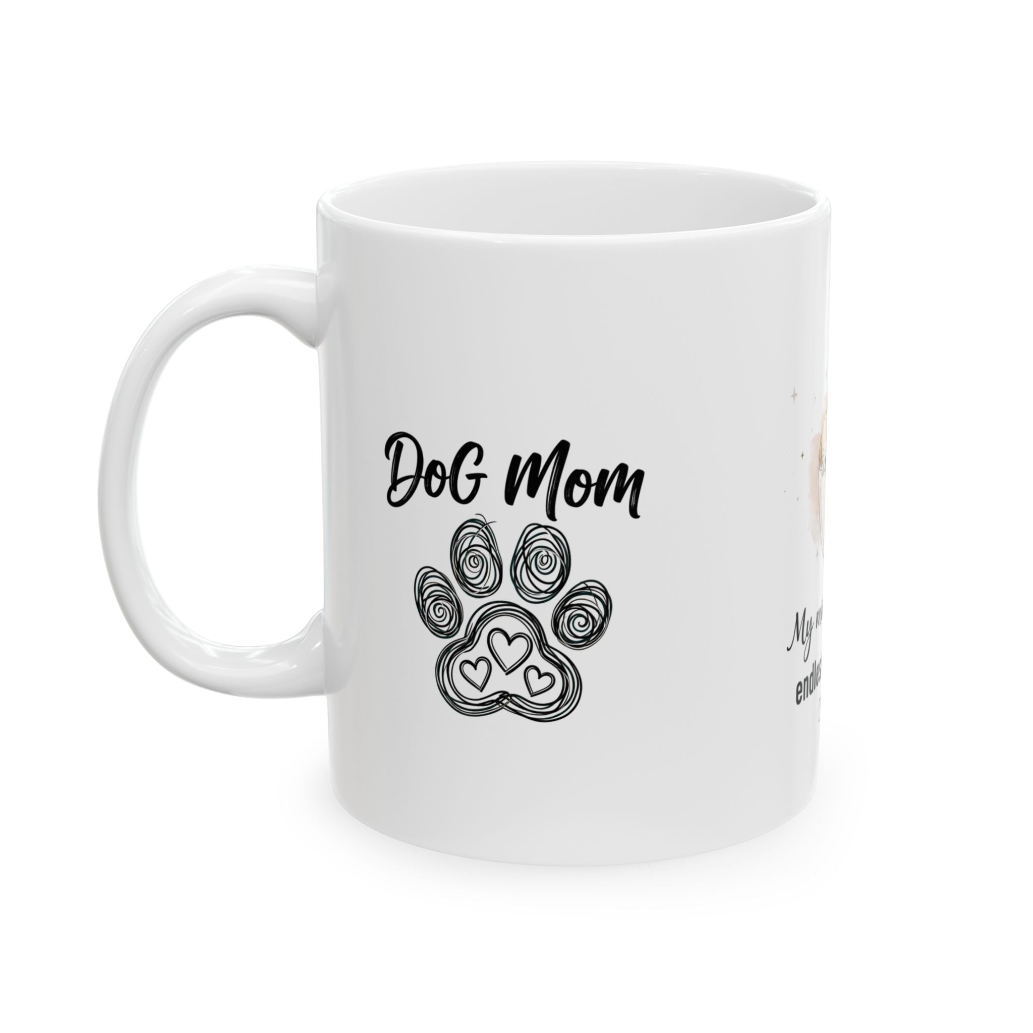 Puppy Coffee Ceramic Mug — "My morning coffee & endless puppy love" (11oz/15oz)