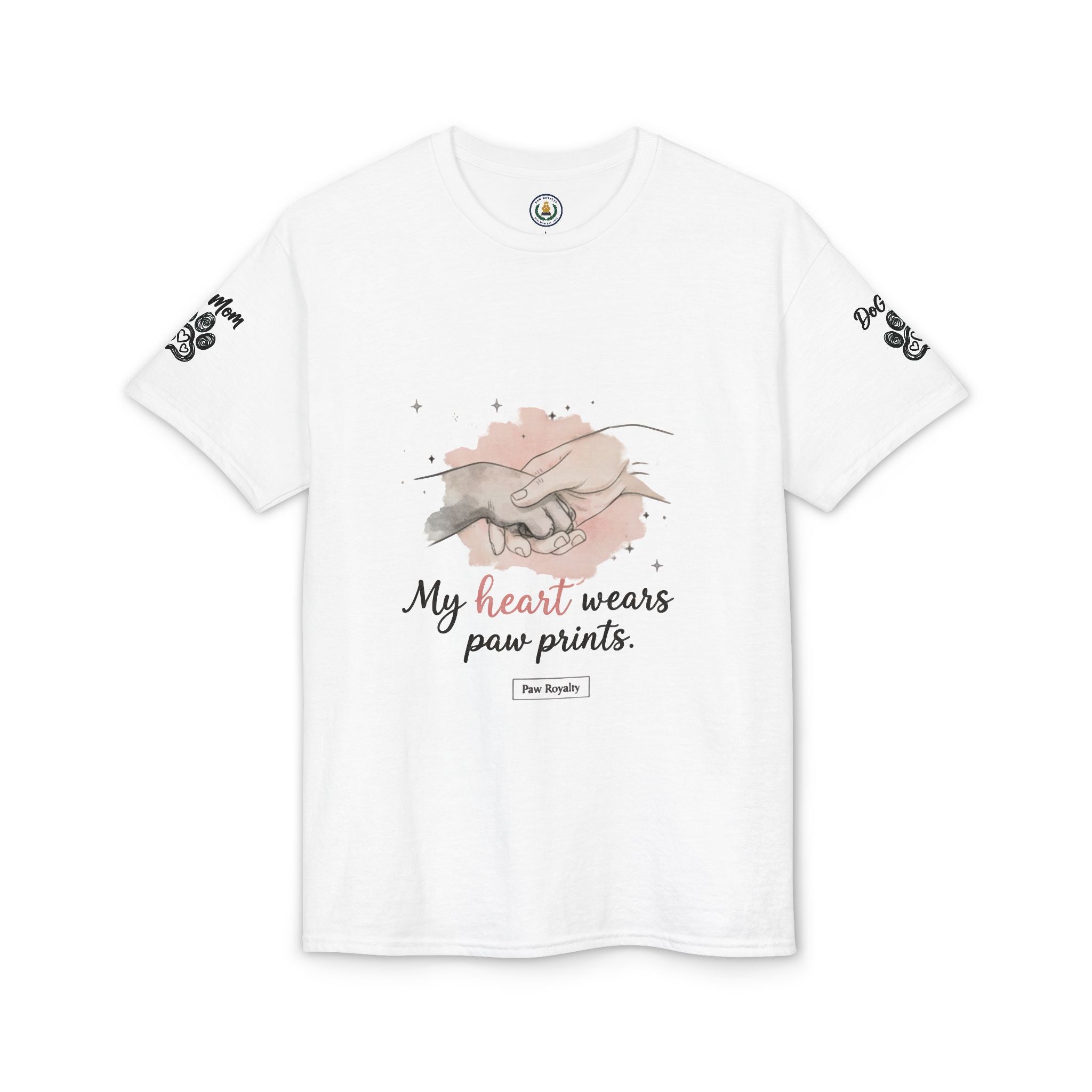 Dog Mom T-Shirt — "My Heart Wears Paw Prints" Cute Paw Print Tee for Pet Lovers