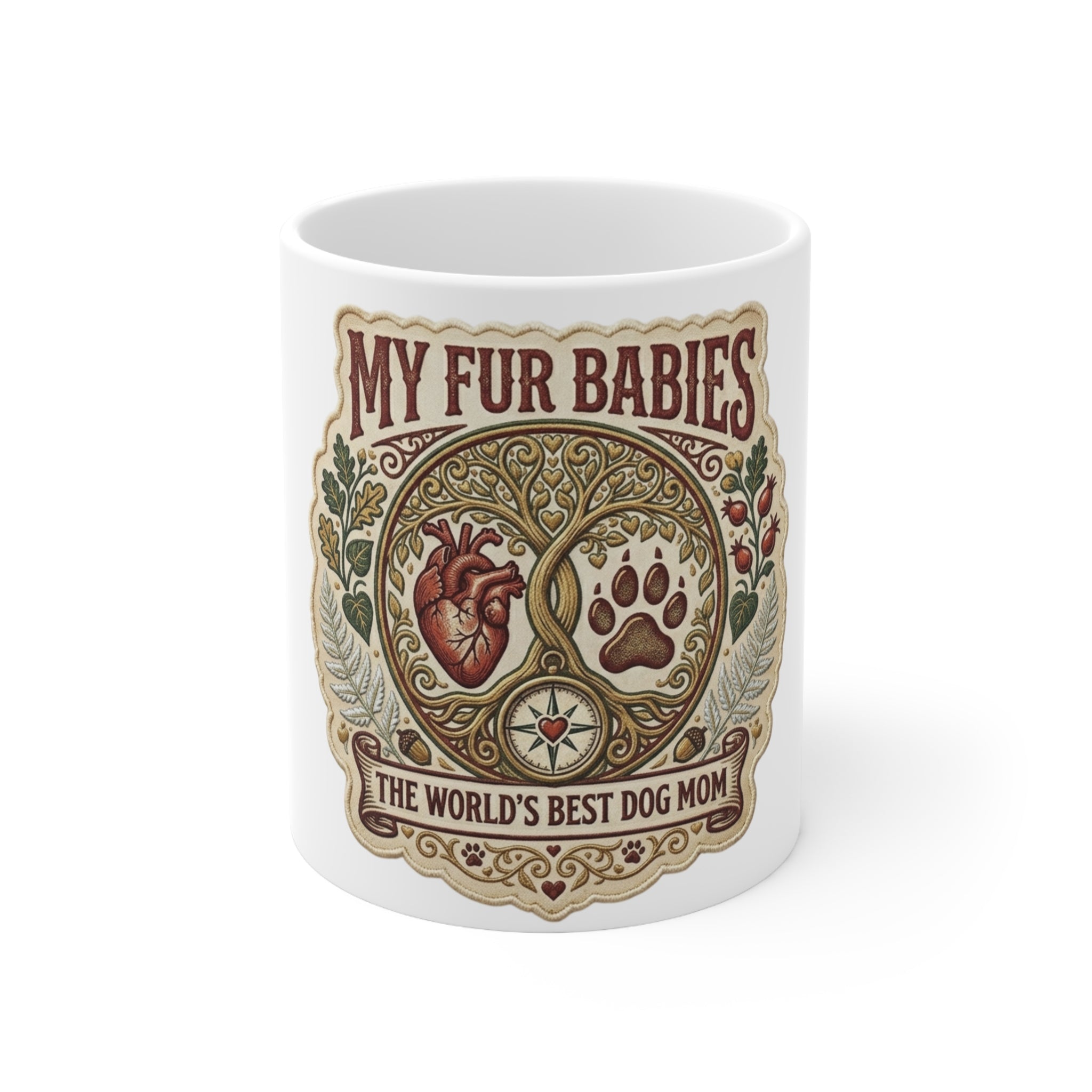 My Fur Babies Ceramic Coffee Mug – “The World’s Best Dog Mom” 11oz/15oz